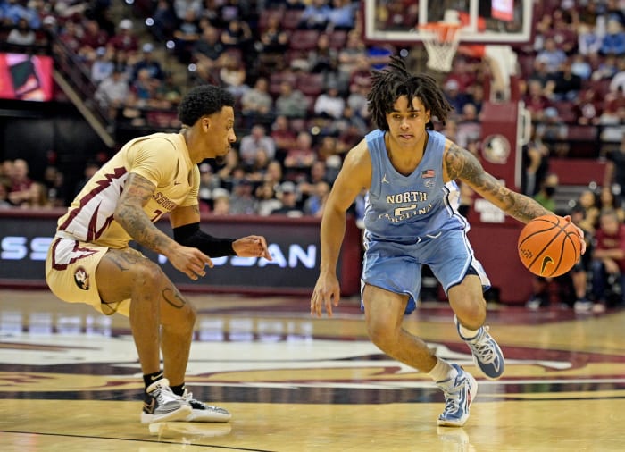 UNC basketball guard Elliot Cadeau